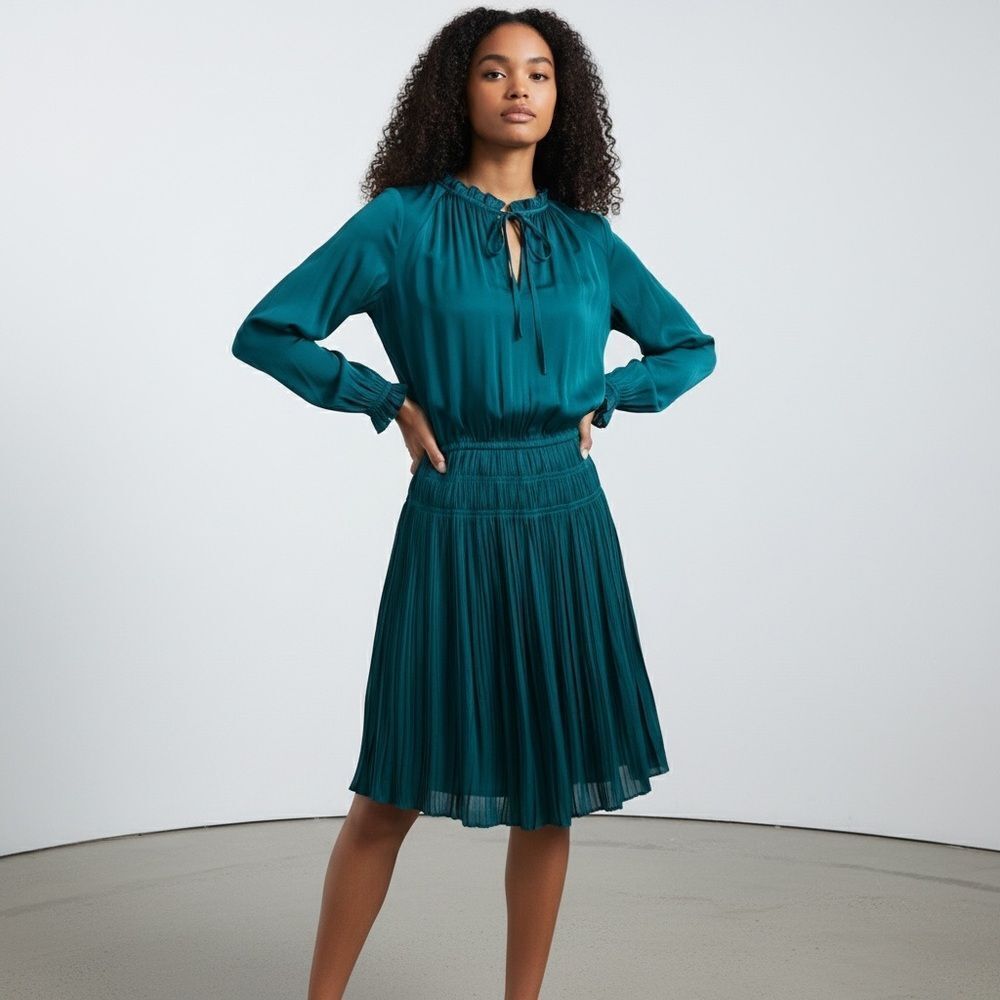 Chic Teal Midi Dress for Women